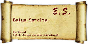 Balya Sarolta névjegykártya