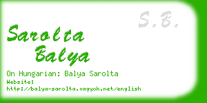 sarolta balya business card
